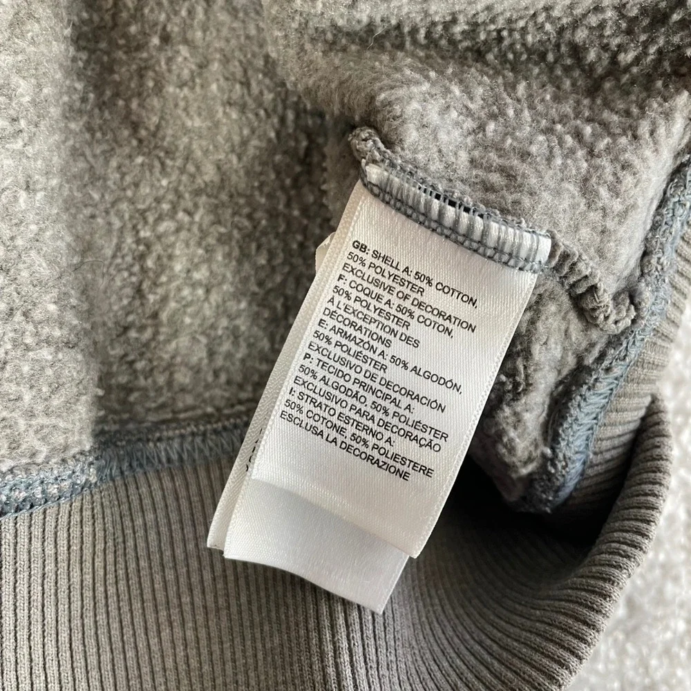 North Face Hoodie Mens‎ Medium Sweatshirt Glitch Logo Fleece Pullover Gray